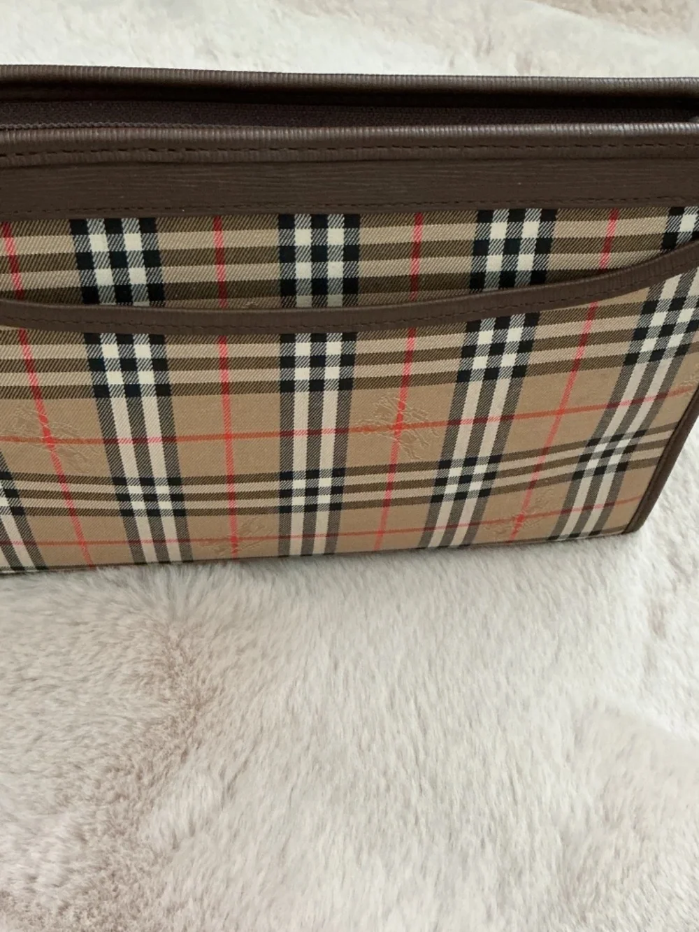 Burberrys Vintage Clutch with Crossbody Chain Authentic